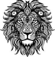 leão, Preto e branco vetor ilustração