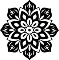 mandala - Preto e branco isolado ícone - vetor ilustração