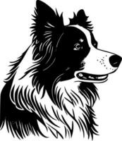 fronteira collie - Preto e branco isolado ícone - vetor ilustração