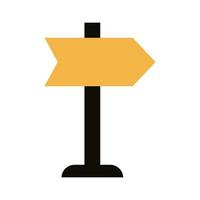 ícone de estilo de silhueta de sinal de seta forma vetor