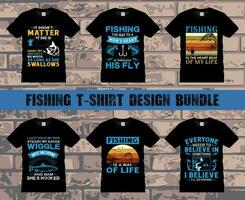 pescaria camiseta Projeto vetor. engraçado tipografia gráfico pescaria camiseta Projeto vetor