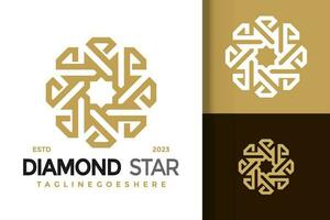 diamante Estrela enfeite logotipo vetor ícone ilustração