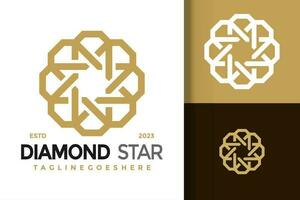 luxo diamante Estrela logotipo vetor ícone ilustração