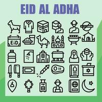 eid al adha linha ícone pacote para baixar vetor