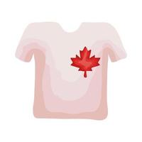 camisa com folha de bordo estilo canadense plana vetor