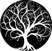 árvore do vida - Preto e branco isolado ícone - vetor ilustração