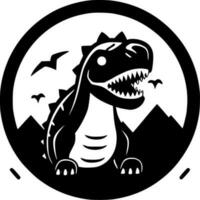 dinossauro - Preto e branco isolado ícone - vetor ilustração