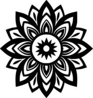 mandala - Preto e branco isolado ícone - vetor ilustração