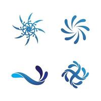 ícones de modelo de logotipo e símbolos da natureza da água ícones de ondas do aplicativo vetor