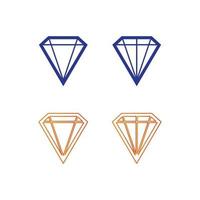símbolo de modelo de logotipo de vetor de desenho de diamante e joia