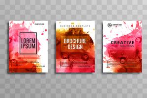 design de conjunto de brochura abstrata aquarela negócios vetor