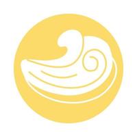 ícone de estilo de bloco de ondas do mar vetor