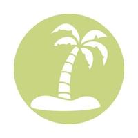 ícone de estilo bloco de verão palmeiras vetor