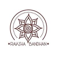 feliz celebração raksha bandhan com estilo de linha de decoração de flores vetor