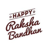 feliz celebração raksha bandhan com estilo de linha de letras vetor