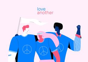 Ativista permanente para paz e amor Vector ilustração plana