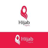 elegante simples hijab logotipo gráfico vetor Projeto dentro Rosa cor. perfeito para beleza logotipos, butiques e mulheres roupas