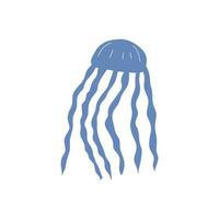 medusa personagem mar animal em profundo fundo. selvagem vida ilustração. vetor ilustração.