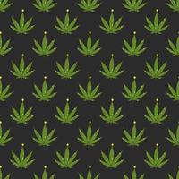 folha de cannabis árvore de natal padrão sem emenda vetor