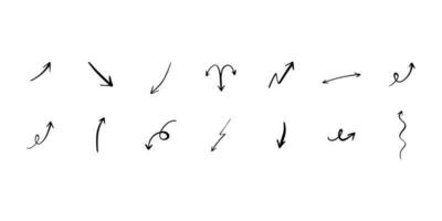 Setas; flechas conjunto ícones. conjunto diferente Setas; flechas ou rede Projeto. símbolos este mostrar instruções. vetor ilustração isolado em branco fundo.