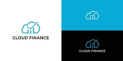 vetor logotipo combinação do uma nuvem e financeiro gráfico