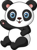fofa bebê desenho animado panda em branco fundo vetor