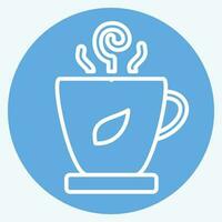 ícone copo do chá. relacionado para chá símbolo. azul olhos estilo. simples Projeto editável. simples ilustração. verde chá vetor