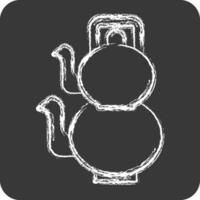 ícone turco teaport. relacionado para chá símbolo. giz estilo. simples Projeto editável. simples ilustração. verde chá vetor
