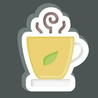 adesivo copo do chá. relacionado para chá símbolo. simples Projeto editável. simples ilustração. verde chá vetor