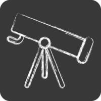 ícone telescópio. relacionado para espaço símbolo. giz estilo. simples Projeto editável. simples ilustração vetor