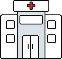 ilustração do hospital ícone dentro cinzento e branco cor. vetor