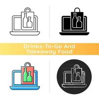ícone de pedido de bebidas online vetor