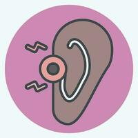 ícone orelha. relacionado para corpo dor símbolo. cor companheiro estilo. simples Projeto editável. simples ilustração vetor
