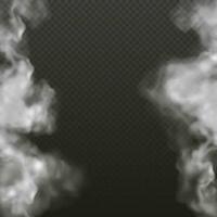 branco fumaça ou névoa quadro. nuvens do denso vapor . vetor