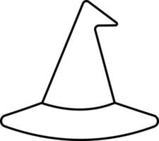 bruxa ou Mago chapéu ícone dentro linear estilo. vetor