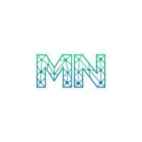 abstrato carta mn logotipo Projeto com linha ponto conexão para tecnologia e digital o negócio empresa. vetor