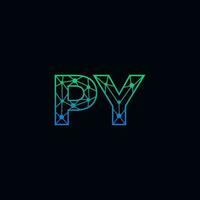 abstrato carta py logotipo Projeto com linha ponto conexão para tecnologia e digital o negócio empresa. vetor