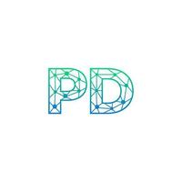 abstrato carta pd logotipo Projeto com linha ponto conexão para tecnologia e digital o negócio empresa. vetor