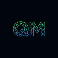 abstrato carta qm logotipo Projeto com linha ponto conexão para tecnologia e digital o negócio empresa. vetor