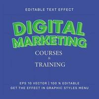 digital marketing cursos e Treinamento texto efeito vetor