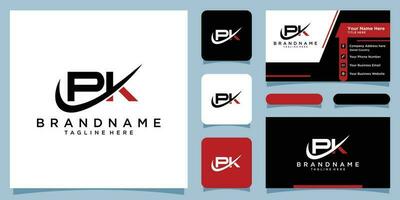 pk logotipo. companhia logotipo. monograma Projeto. cartas p e k com o negócio cartão Projeto Prêmio vetor