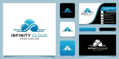 nuvem infinidade base de dados logotipo vetor e o negócio cartão Prêmio vetor
