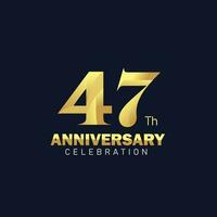 47º aniversário logotipo projeto, dourado aniversário logotipo. 47º aniversário modelo, 47º aniversário celebração vetor