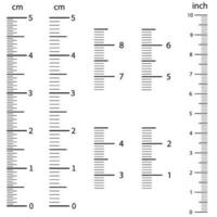 centímetro régua ícone vetor definir. chancelaria ilustração placa coleção. estude símbolo ou logotipo.