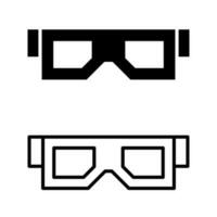 3d cinema vetor ícone definir. virtual realidade ilustração placa coleção. filme símbolo ou logotipo.