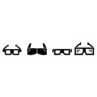 3d cinema vetor ícone definir. virtual realidade ilustração placa coleção. filme símbolo ou logotipo.