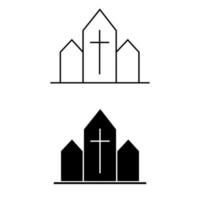 Igreja ícone vetor definir. religião ilustração placa coleção. fé símbolo ou logotipo.
