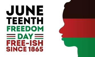 décimo primeiro dia, celebração liberdade, emancipação dia dentro 19 junho, afro-americano história e herança. vetor