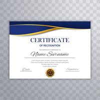 Diploma de modelo de certificado abstrato com design de onda vetor
