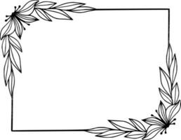 floral quadrado quadro, Armação ilustração vetor